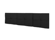 Cabeceira Cama Casal King Size 1,95 MÉXICO Box Estofada - Preto Suede