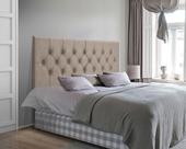 Cabeceira Cama Casal Queen Box Estofada 1,60 CAPITONÊ Suspensa - Bege Suede