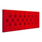 Cabeceira Cama Casal Queen Box Estofada 1,60 CAPITONÊ Suspensa - Vermelho Suede