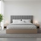 Cabeceira Cama Casal Queen Estofada Gomos 170cm x 121cm Linho Veludo