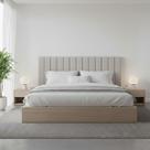 Cabeceira Cama Casal Queen Estofada Gomos 170cm x 121cm Linho Veludo Cabeceira Cama Casal Queen Estofada Gomos 170cm x 121cm Linho Veludo