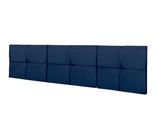 Cabeceira Cama Casal Queen MÉXICO 1,60 Box Estofada - Azul Suede