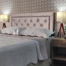 Cabeceira Cama King Capitonê Classic Diamond 1 Suede Bege 60 RBL