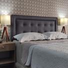 Cabeceira Cama King Veneza 10 Diamond 2 Com Tachas Corano Cinza 60 RBL