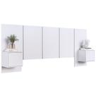Cabeceira Cama Queen 220cm e Mesas Laterais Ohana Branco A05 - Mpozenato