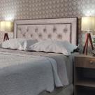 Cabeceira Cama Queen Capitonê Classic Diamond 2 Suede Bege 120 RBL