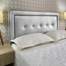 Cabeceira Cama Queen Veneza 05 Diamond 2 Com tachas Corano Branco 60 RBL Cabeceira Cama Queen Veneza 05 Diamond 2 Com tachas Corano Branco 60 RBL