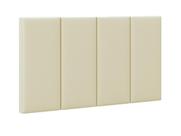 Cabeceira Cama Solteiro Placa Estofada 90 cm Suspensa Itália - Areia Suede
