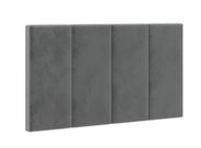 Cabeceira Cama Solteiro Placa Estofada 90 cm Suspensa Itália - Cinza Suede