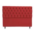 Cabeceira Capitonada King SRJ Suede Cor Vermelho 195 cm
