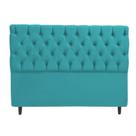 Cabeceira Capitonada Queen SRJ Suede Cor Turquesa 160cm
