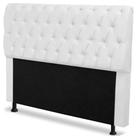 Cabeceira Capitonê Casal Queen 160cm Para Cama Box Paris Napa Branco - DS Móveis Cabeceira Capitonê Casal Queen 160cm Para Cama Box Paris Napa Branco - DS Móveis