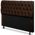 Cabeceira Capitonê Solteiro 0,90cm Para Cama Box Paris Suede Animale Marrom - DS Móveis Cabeceira Capitonê Solteiro 0,90cm Para Cama Box Paris Suede Animale Marrom - DS Móveis