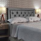 Cabeceira Casal 140 Cama Box Classic Diamond 1 Cinza Suede Com Pés RBL