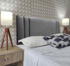 Cabeceira Casal 140 Cama Box Double Siena Cinza Corano Painel RBL Cabeceira Casal 140 Cama Box Double Siena Cinza Corano Painel RBL