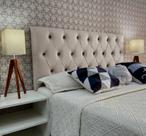 Cabeceira Casal 140 Cama Box Luna Capitone Bege Corano Painel RBL Cabeceira Casal 140 Cama Box Luna Capitone Bege Corano Painel RBL
