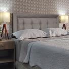 Cabeceira Casal 140 Cama Box Luxor Lexus Bege Suede Painel RBL