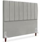 Cabeceira Casal 140cm Arlla Suede Cinza Claro Rm Cinza Claro