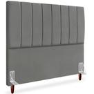 Cabeceira Casal 140cm Arlla Suede Cinza Rm Cinza