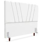 Cabeceira Casal 140cm Bell Suede Branco Rm Branco