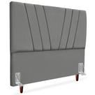 Cabeceira Casal 140cm Bell Suede Cinza Rm Cinza