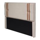 Cabeceira Casal 140cm Luna Estofada Bouclê Madeira Maciça Reforçada Quarto Cama Box Fixa