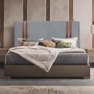 Cabeceira Casal 140cm Luna Estofada Bouclê Madeira Maciça Reforçada Quarto Cama Box Fixa