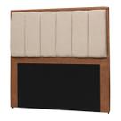 Cabeceira Casal 140cm Nobre Tecido Bouclê Madeira Maciça Estofada Quarto Parede Fixa Cama box