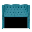 Cabeceira Casal 150cm Estofada para Cama Aurora Suede Azul Safira