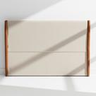 Cabeceira Casal 150cm Soft Lisa material sintético Caramelo/Bouclé Suave Off White - Sallar Home Cabeceira Casal 150cm Soft Lisa material sintético Caramelo/Bouclé Suave Off White - Sallar Home
