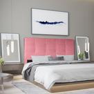 Cabeceira Casal 1,60m Roma Suede Rosa SKY MOBILE
