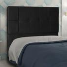 Cabeceira Casal 1,95m Lisboa Suede Preto SKY MOBILE