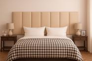 Cabeceira Casal 7 Módulos Estofados Placa Cama Box Adesiva 140cm