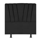 Cabeceira Casal Box De Cama Estofada 140 Cm Antonella Suede preto