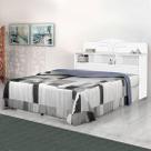 Cabeceira Casal Box Vivian 1400 - 100% MDF C/Nichos Basoto Branco