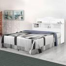 Cabeceira Casal Box Vivian 1600 - 100% MDF C/Nichos Basoto Branco