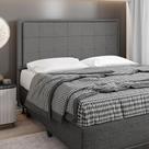 Cabeceira Casal Cama Box 140cm para Quarto Onix Suede Grafite M11 - D'Rossi Cabeceira Casal Cama Box 140cm para Quarto Onix Suede Grafite M11 - D'Rossi