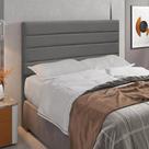 Cabeceira Casal Cama Box 140cm para Quarto Rubi Suede Grafite M11 - D'Rossi Cabeceira Casal Cama Box 140cm para Quarto Rubi Suede Grafite M11 - D'Rossi