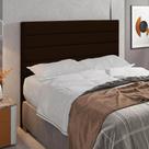 Cabeceira Casal Cama Box 140cm para Quarto Rubi Suede Marrom M11 - D'Rossi