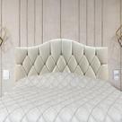Cabeceira Casal Cama Box Botões Provençal Bege Suede Com Pés 120Cm Altura RBL