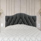 Cabeceira Casal Cama Box Botões Provençal Cinza Suede Com Pés 120Cm Altura RBL