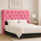 Cabeceira Casal Cama Box Estofada Cristal 140 cm Veludo