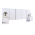 Cabeceira Casal com 2 Mesas de Cabeceira Extensível PL1160 200x90cm Branco - Art In Móveis Cabeceira Casal com 2 Mesas de Cabeceira Extensível PL1160 200x90cm Branco - Art In Móveis