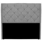 Cabeceira Casal Com Capitonê Izza 140cm Suede Cinza Claro Cabeceira Casal Com Capitonê Izza 140cm Suede Cinza Claro