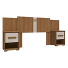 Cabeceira Casal com Mesa de Cabeceira 2 Gavetas Rimo Angra Jequitibá/Off White