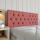Cabeceira Casal Elisa Estofada Capitone Dobrável 140cm Fixação Parede Moderna Elegante