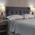 Cabeceira Casal Estofada Berlim Corano Cinza 140 x 120 RBL