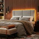 Cabeceira Casal Estofada com LED Cabeceira Casal Estofada com LED