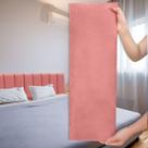 Cabeceira Casal Estofada Para cama box 140cm Painel Lisa Veludo Rose