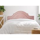 Cabeceira Casal Estofada para Cama Box com Tachas 140x60cm Provençal Luxo Dupla Rosa Rosê/Prata